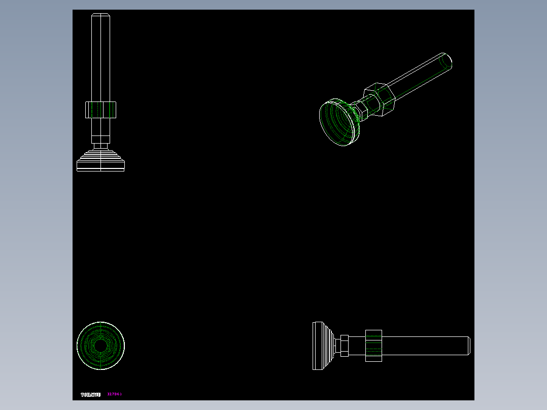水平調整腳座(SUS製)LVA60-SUS-2D多系列多零件图纸模型