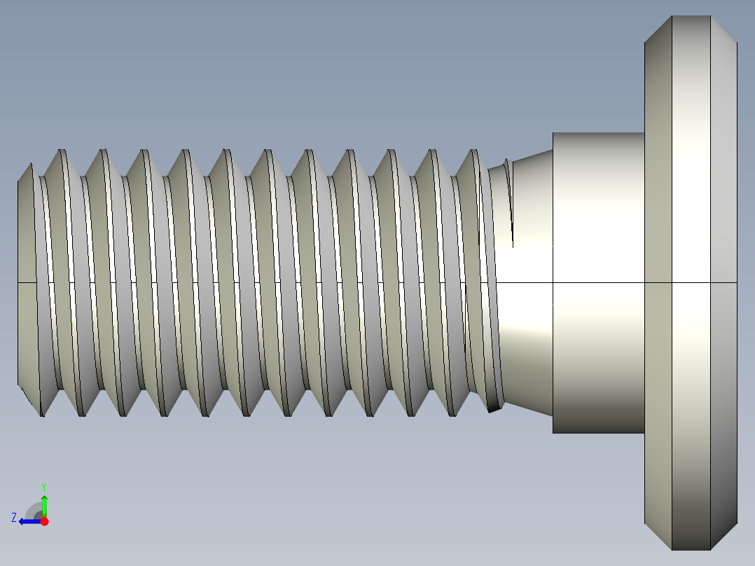 超薄型内六角螺钉-Ultra Low Profile Socket Head Screws 0.5-13 Thread Size 1 in Long.IGS右视图