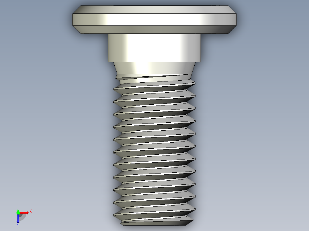 超薄型内六角螺钉-Ultra Low Profile Socket Head Screws 0.5-13 Thread Size 1 in Long.IGS俯视图
