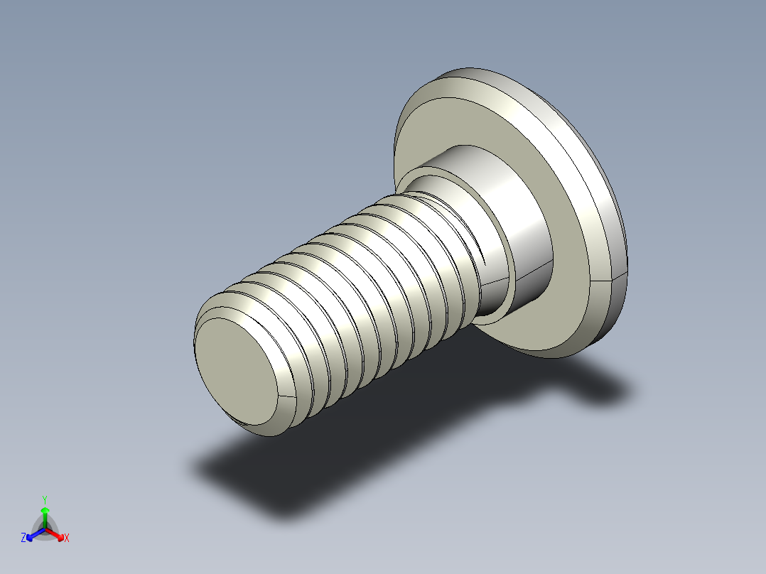 超薄型内六角螺钉-Ultra Low Profile Socket Head Screws 0.5-13 Thread Size 1 in Long.IGS正等轴测图