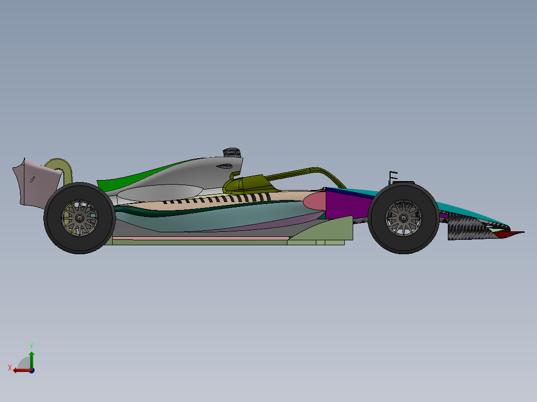 F1赛车后视图