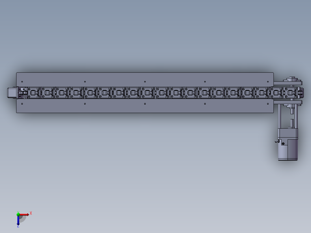 链式输送机结构俯视图