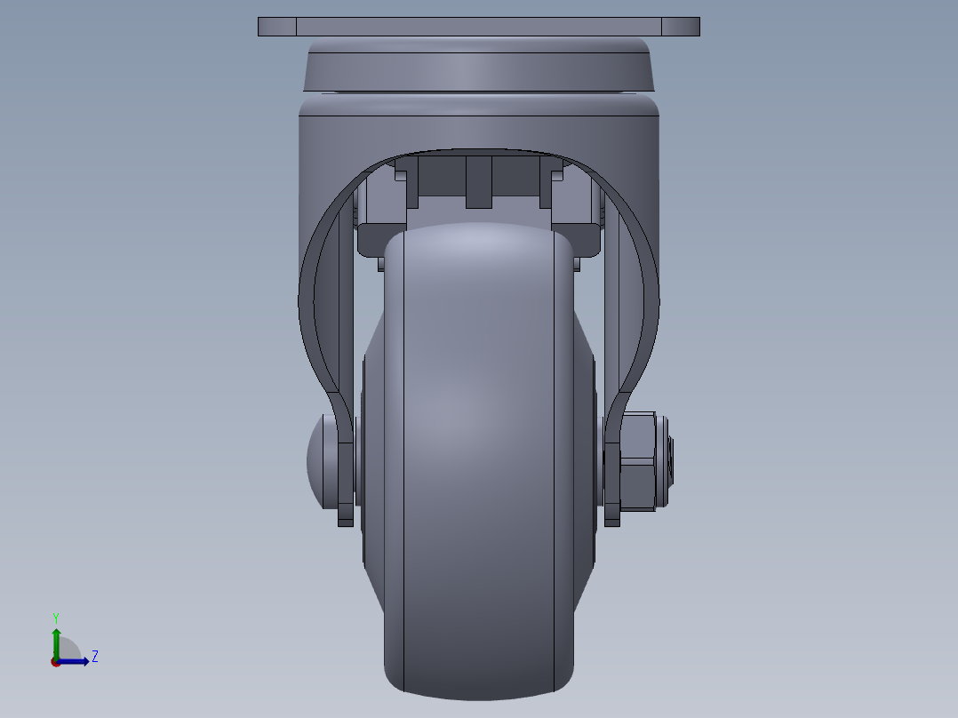 标准脚轮-WH-36225H-76 2.5in SWIVEL BRAKE PLATE MOUNTING H=89( 55.5x44.2mm pitch)左视图