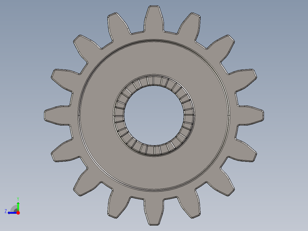 6542 Dark Stone Technic Gear 16 Tooth with Clutch.STEP右视图