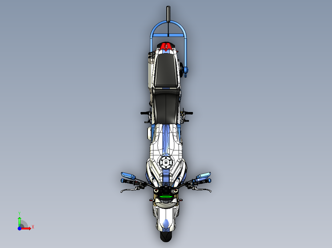 摩托车ducati-rs-project-SolidWorks-stp-igs格式前视图