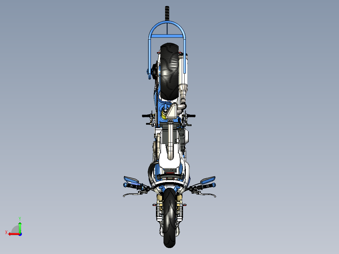 摩托车ducati-rs-project-SolidWorks-stp-igs格式后视图