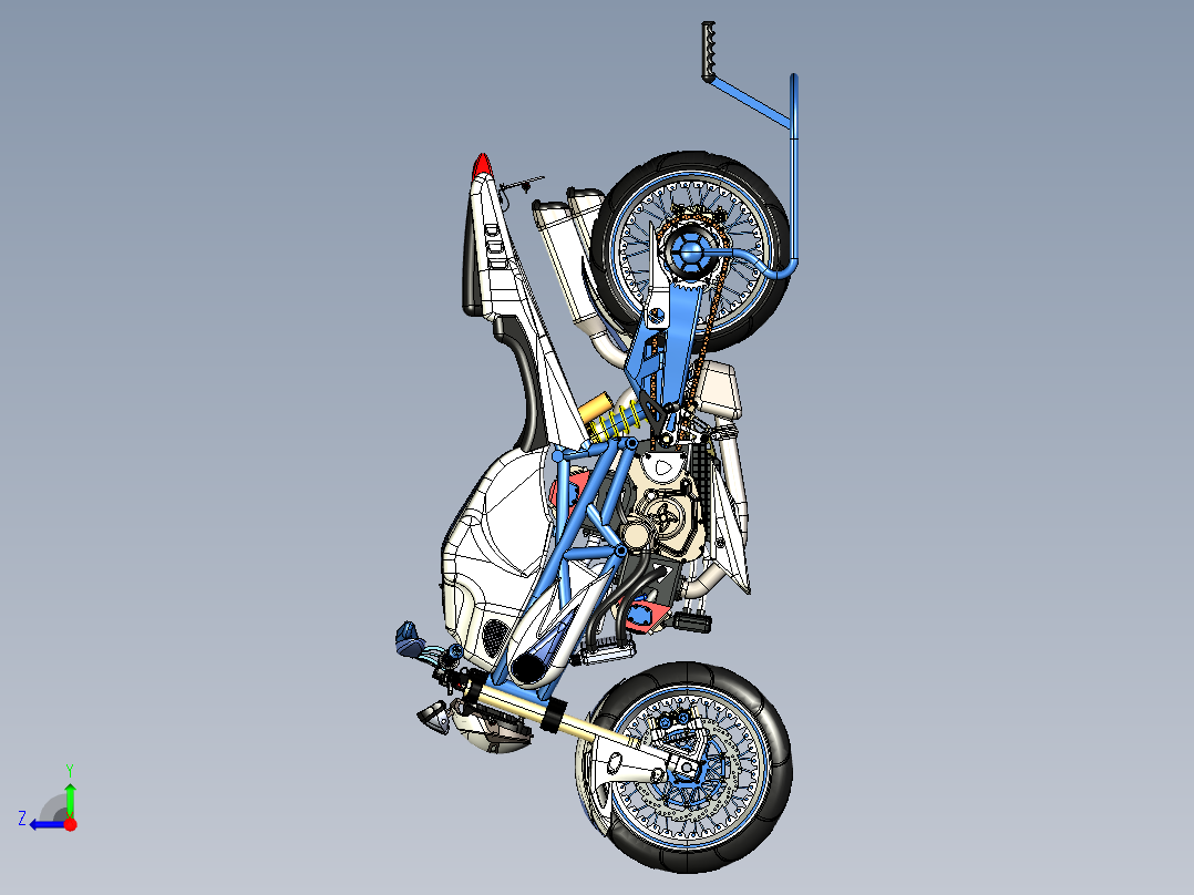 摩托车ducati-rs-project-SolidWorks-stp-igs格式右视图