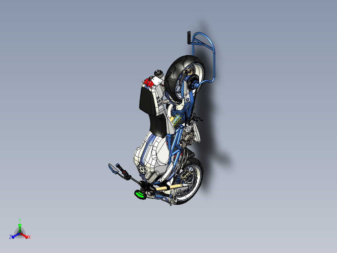 摩托车ducati-rs-project-SolidWorks-stp-igs格式正等轴测图