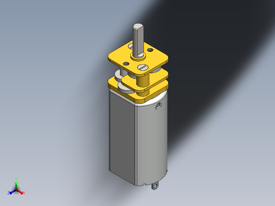10RPM 6V 60mA 3mm轴迷你DC齿轮变速箱电机正等轴测图