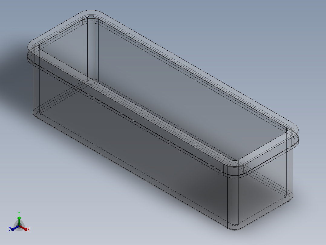 餐具盒正等轴测图