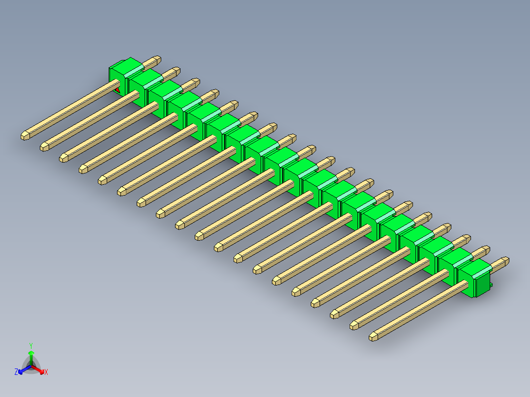 彩色公头100mil（2.54mm）系列-DS1021_green_1x19p_100mil_Type5_rev1.0