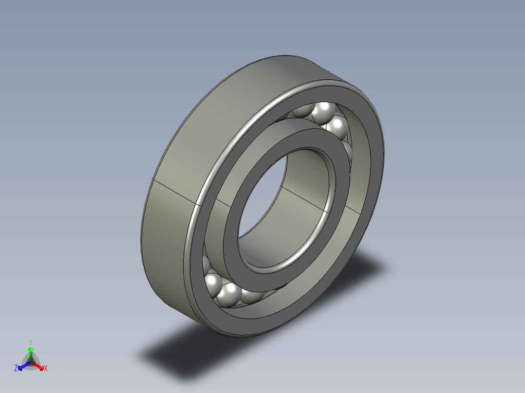 深沟球轴承6311正等轴测图