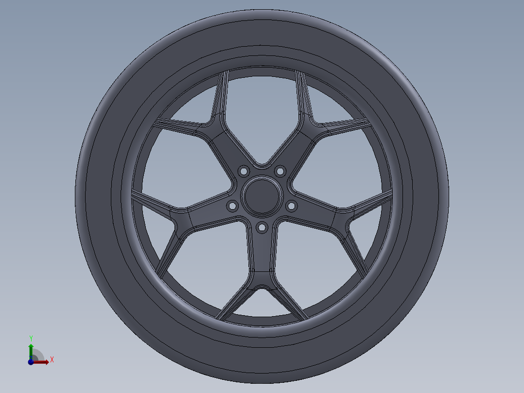 车轮 3D模型前视图