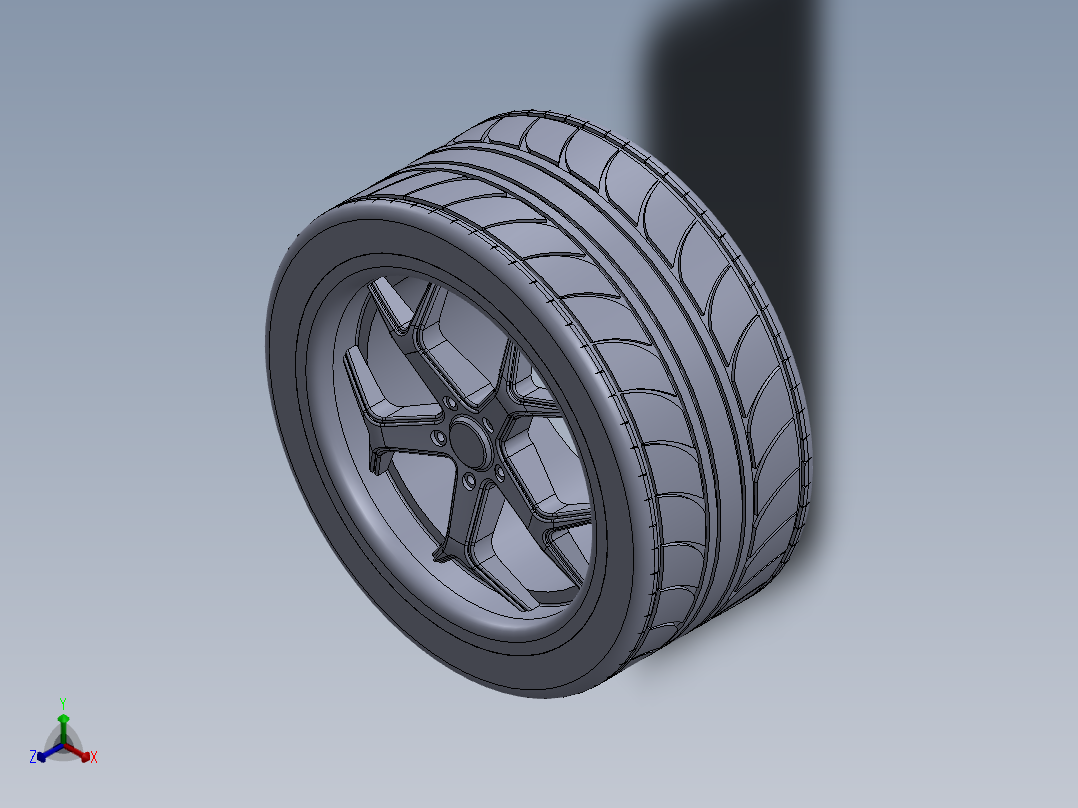 车轮 3D模型正等轴测图