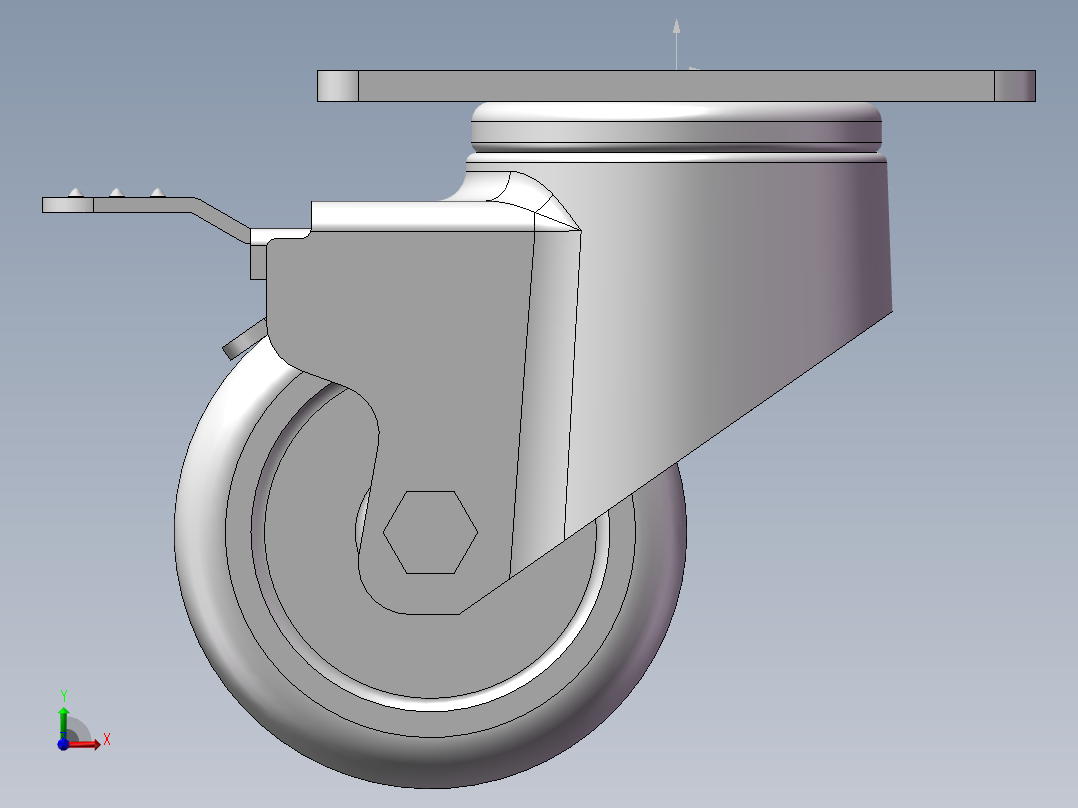 地脚轮34-52-M6（轻载）前视图