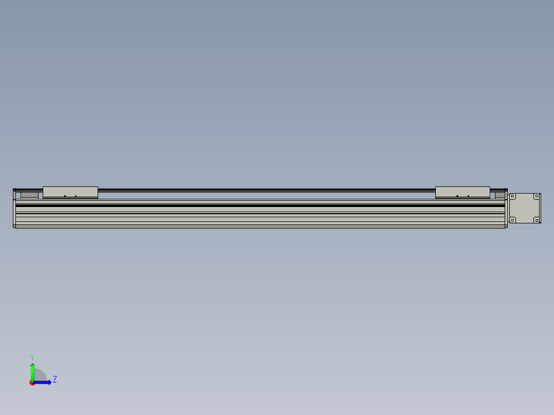 直线模组WG-LHB12-S750-R(B)设计图纸左视图
