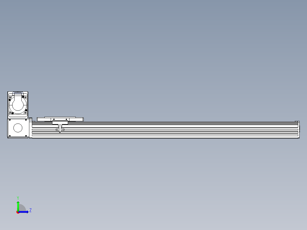 同步带全封闭直线模组TPA-HCB-110D-90-L650-LU-Y-P40-N3左视图
