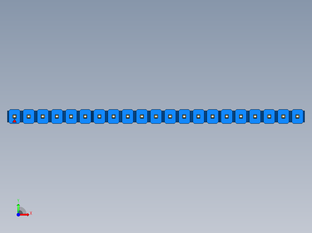 彩色公头100mil（2.54mm）系列-DS1021_blue_1x21p_100mil_Type1_rev1.0前视图