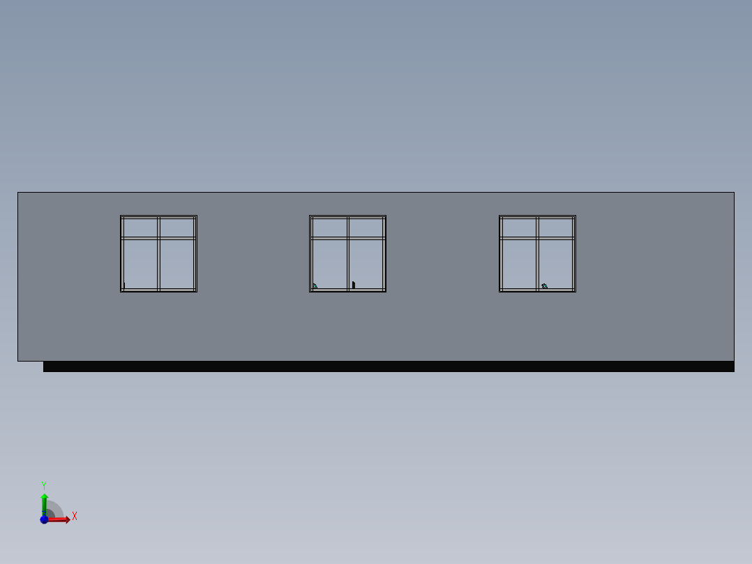 办公室模型设计前视图