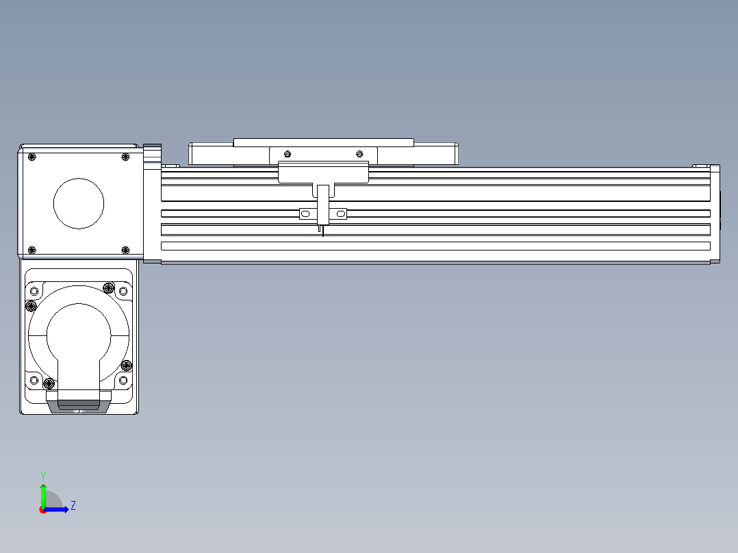 同步带全封闭直线模组TPA-HCB-110D-90-L100-LP-Y-P40-N3左视图