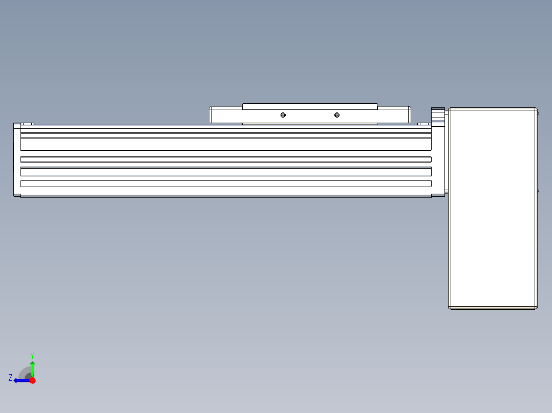 同步带全封闭直线模组TPA-HCB-110D-90-L100-LP-Y-P40-N3右视图