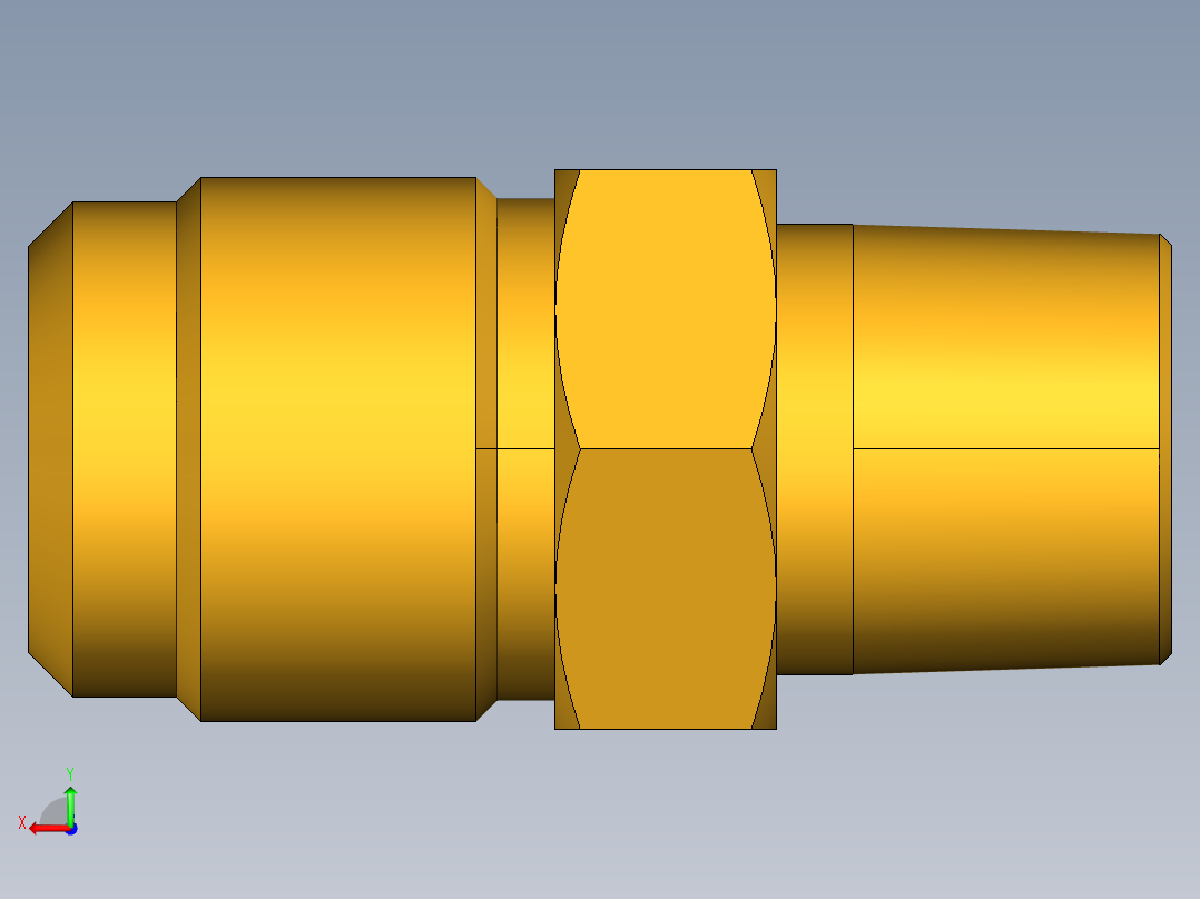 扩口式工业通用硬管接头Male Connector 48F-12-8后视图