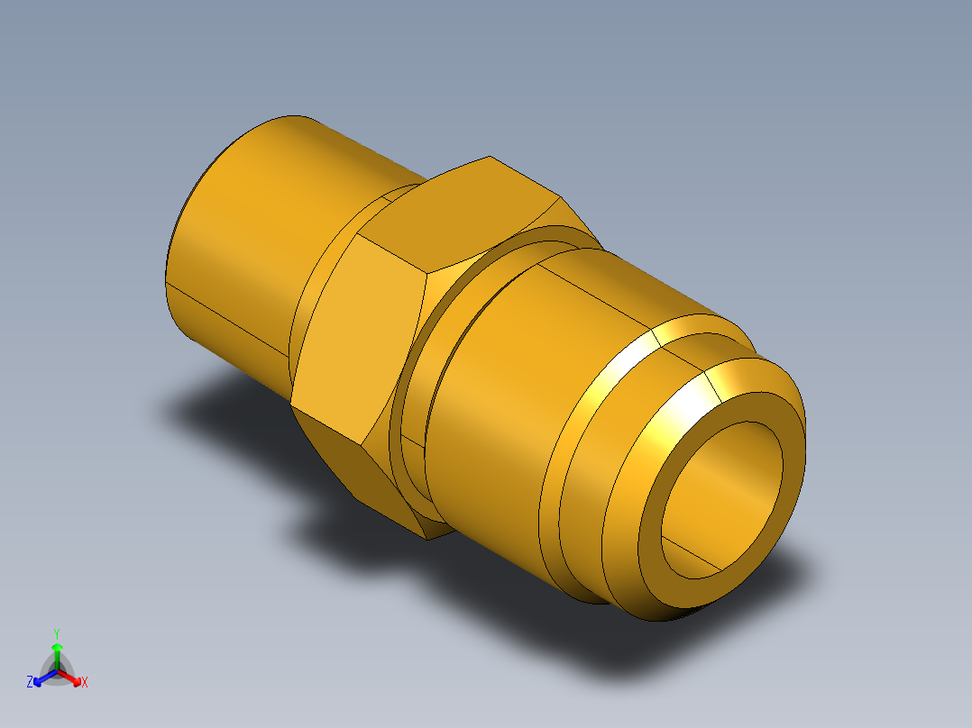 扩口式工业通用硬管接头Male Connector 48F-12-8正等轴测图