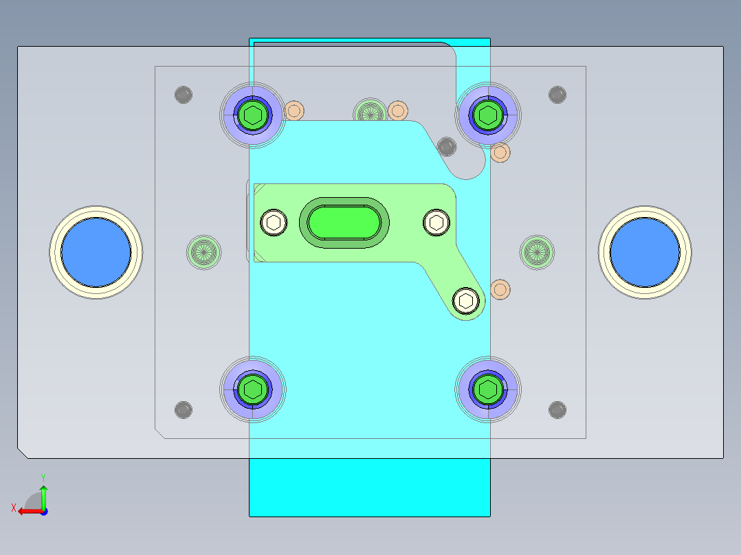 摩托车尾架固定座冲孔落料模具设计【带三维图】371411==330后视图
