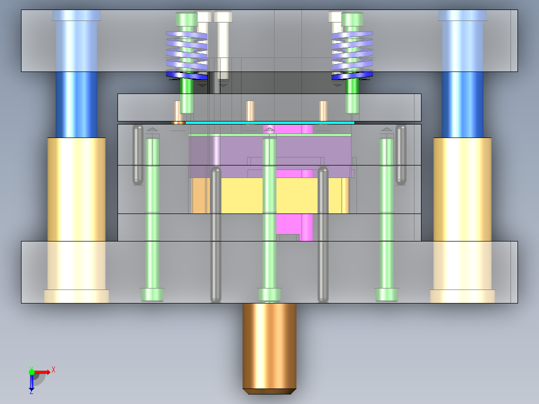 摩托车尾架固定座冲孔落料模具设计【带三维图】371411==330俯视图