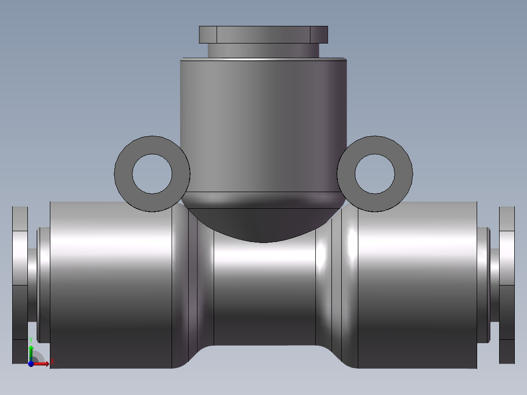 气动接头-T型三通APEW10-6（10变6）前视图