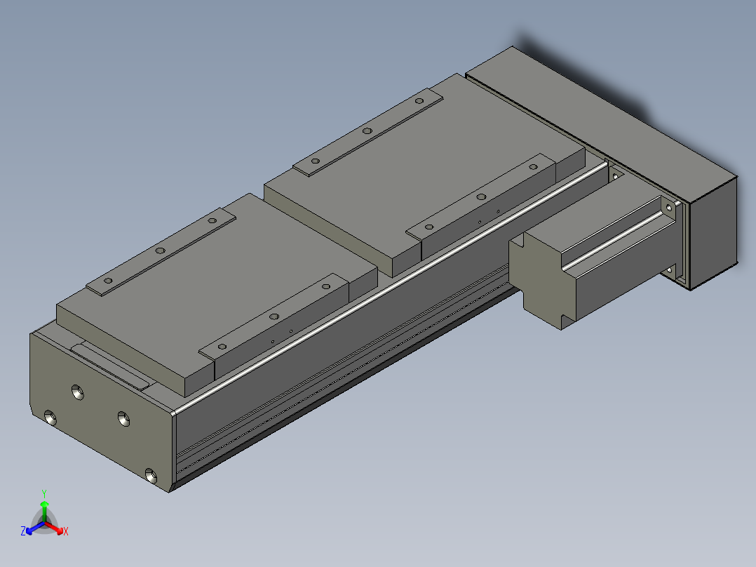 直线模组LHC17-S200-R设计图纸正等轴测图