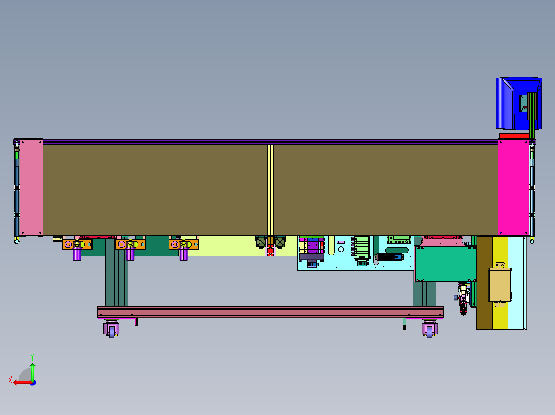 大型卷带辊压机后视图