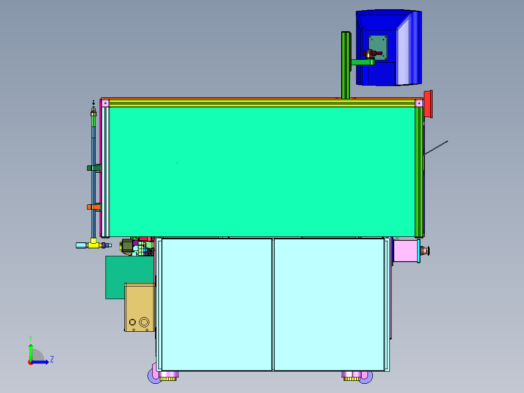 大型卷带辊压机左视图