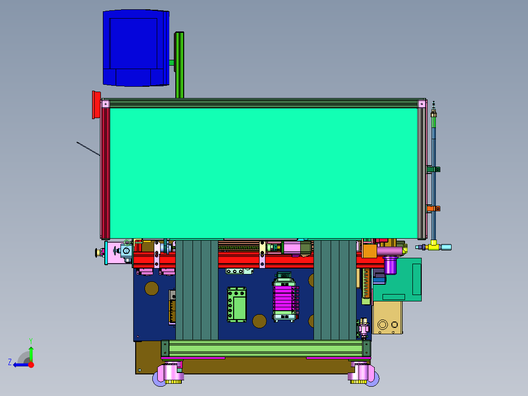 大型卷带辊压机右视图
