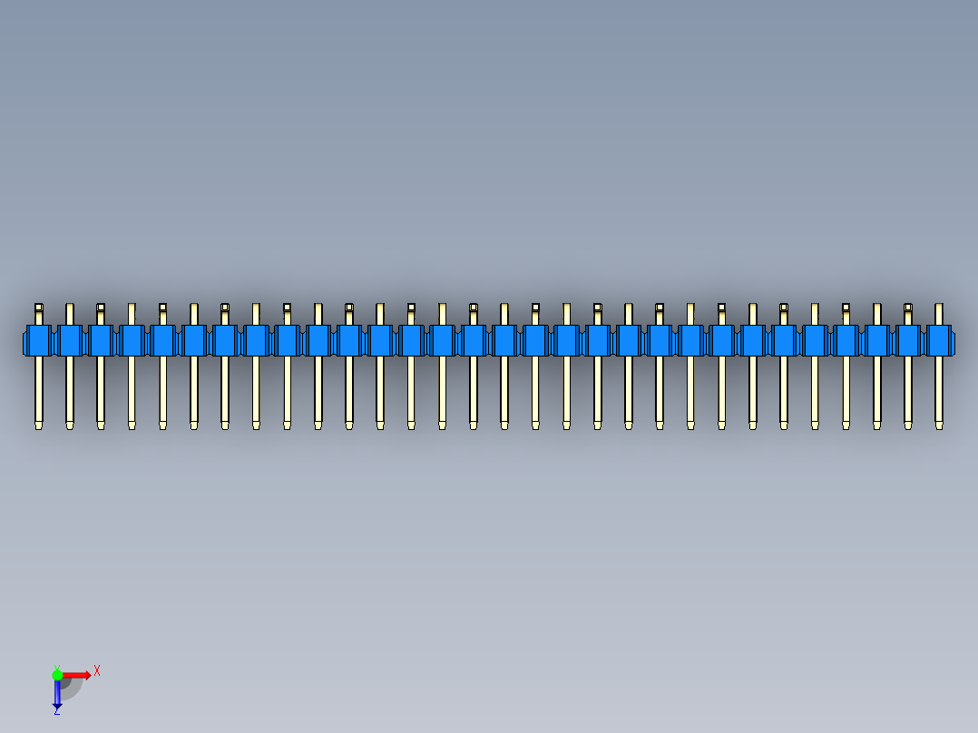 彩色公排针 100mil 2.54mm 系列-DS1022_blue_30p_100mil_Type_SMT_R1_rev1.0俯视图