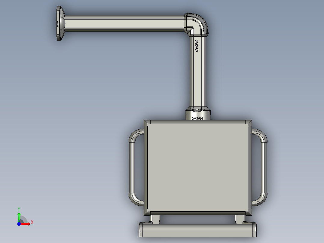 悬臂控制操控箱键盘支架-C2-固定底座-转角-箱体连接器-500-300前视图