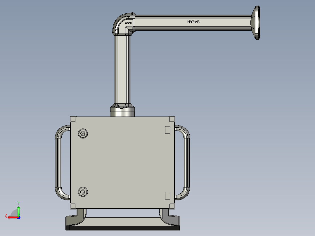 悬臂控制操控箱键盘支架-C2-固定底座-转角-箱体连接器-500-300后视图