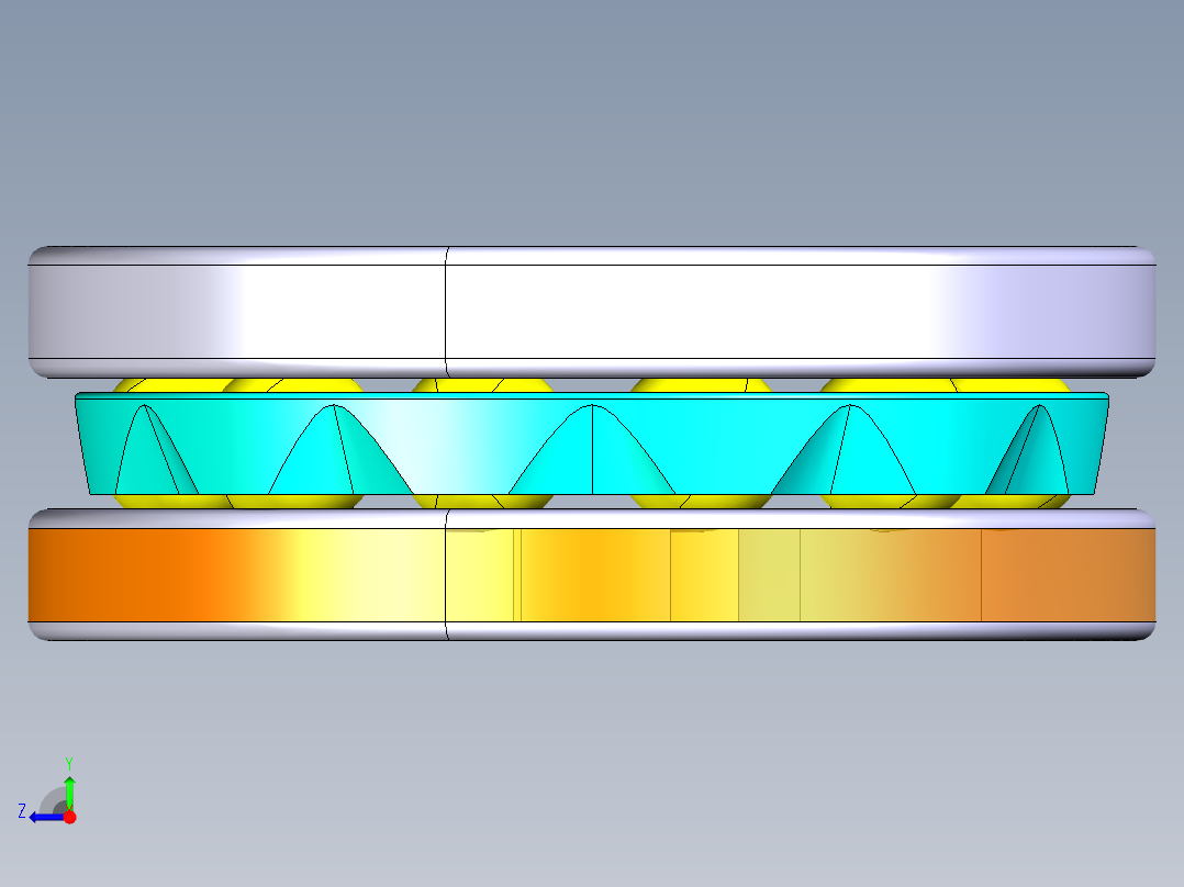 平面推力球轴承51306右视图