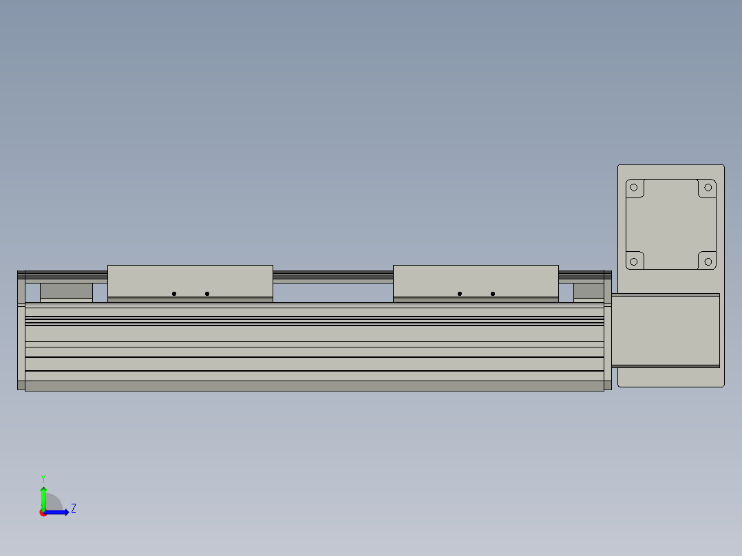 直线模组WG-LHB12-S150-RU设计图纸左视图