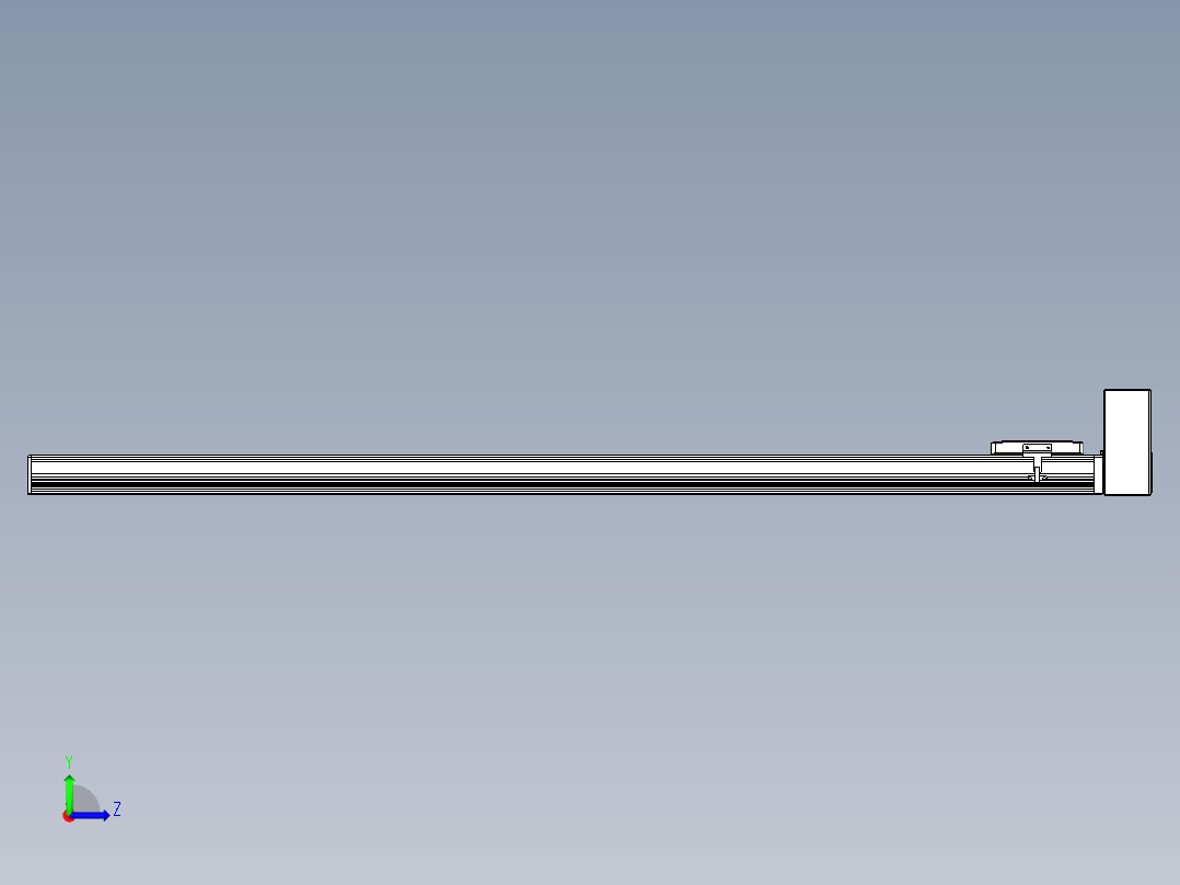 同步带全封闭直线模组TPA-HCB-105D-90-L1300-LU-Y-P20-N3左视图