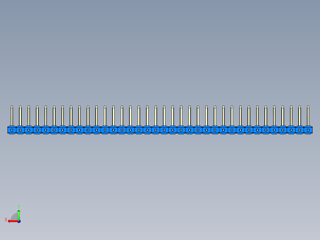 彩色公排针 100mil 2.54mm 系列-DS1022_blue_36p_100mil_TypeU_rev1.0后视图