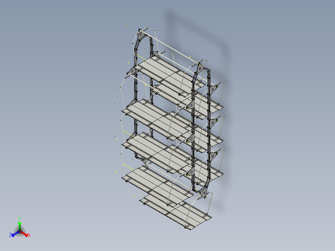 垂直环形停车场--stp正等轴测图