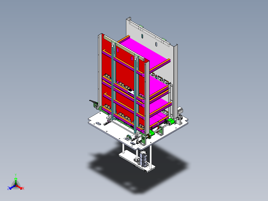 多功能料仓正等轴测图