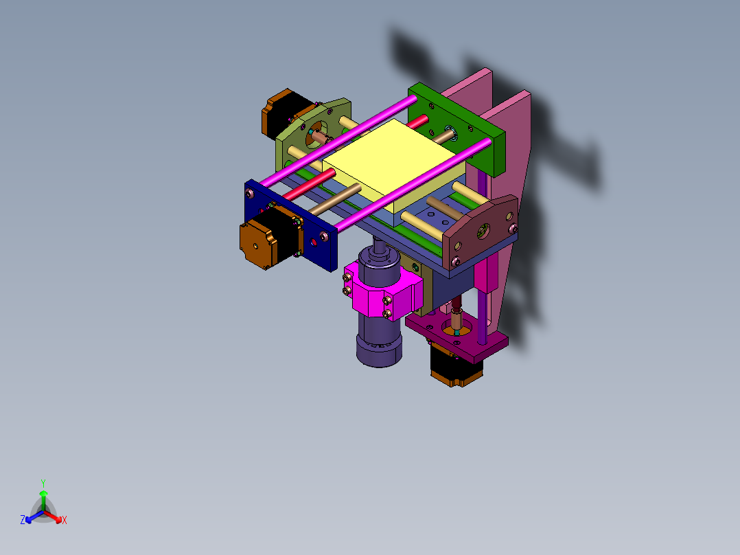 小型全金属刀具浮雕切割刻字机正等轴测图