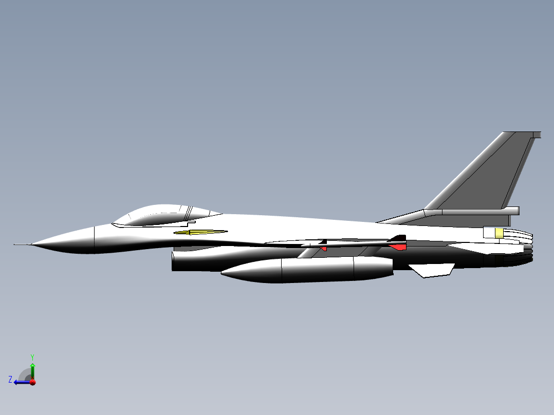 f16战斗机右视图