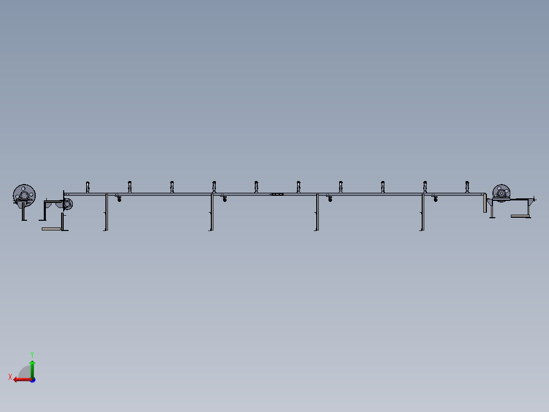 皮带传送机三维模型后视图