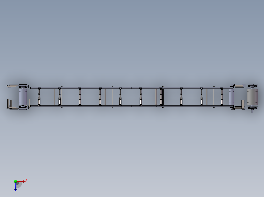 皮带传送机三维模型俯视图