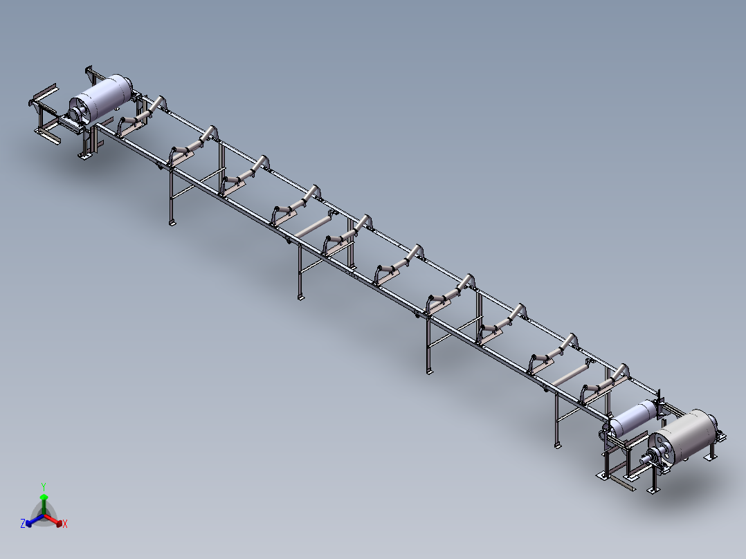 皮带传送机三维模型正等轴测图
