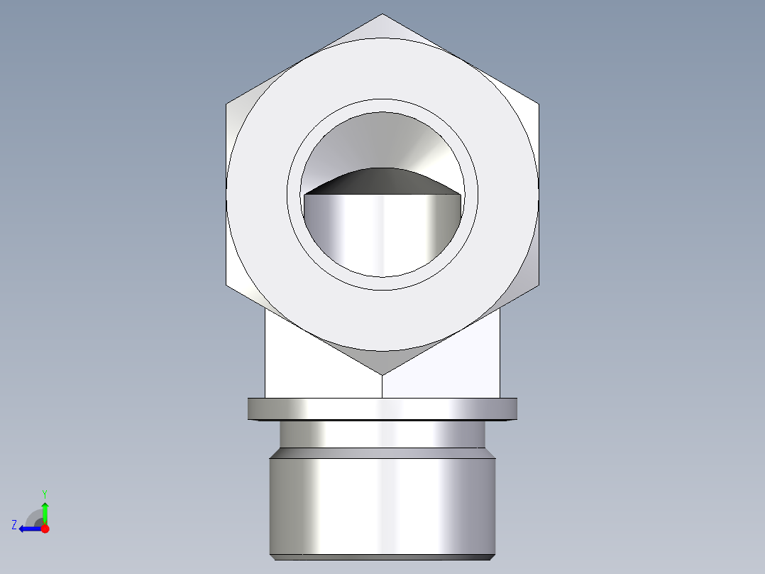 卡套式工业通用硬管接头EO_Male_stud_elbow_WE22LMCF右视图