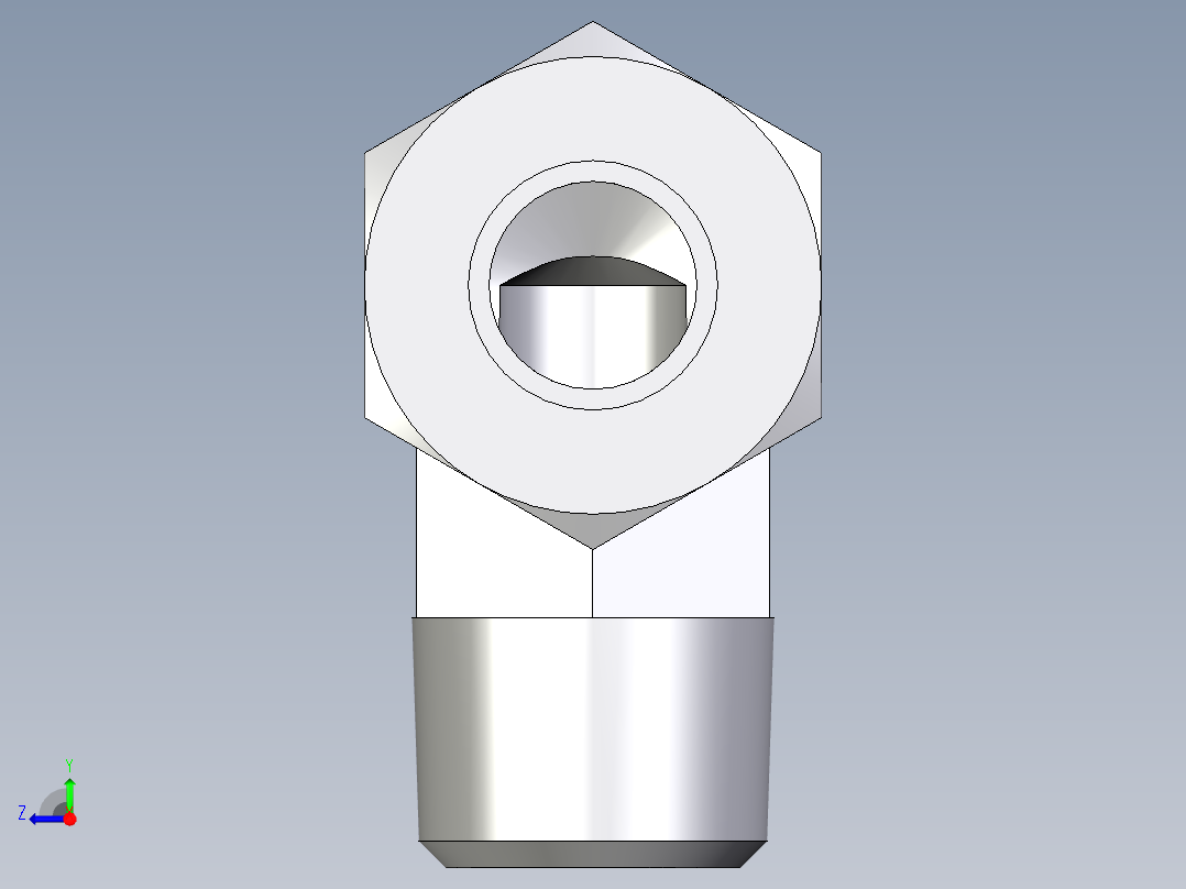 卡套式工业通用硬管接头EO_Male_stud_elbow_WE12LR71右视图